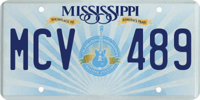 MS license plate MCV489