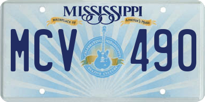 MS license plate MCV490