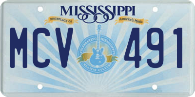 MS license plate MCV491