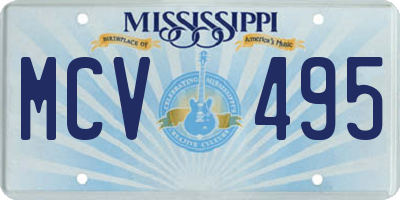 MS license plate MCV495