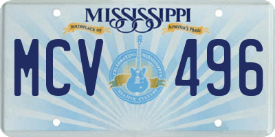 MS license plate MCV496