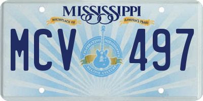 MS license plate MCV497
