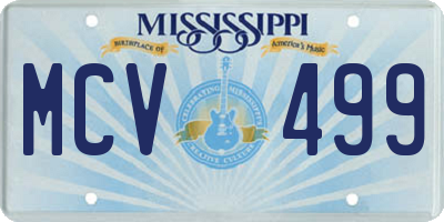 MS license plate MCV499