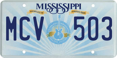 MS license plate MCV503