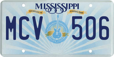 MS license plate MCV506