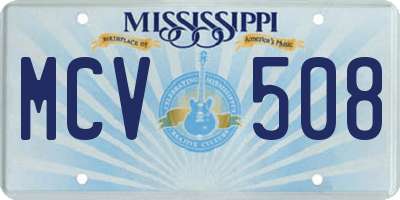MS license plate MCV508