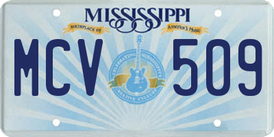 MS license plate MCV509