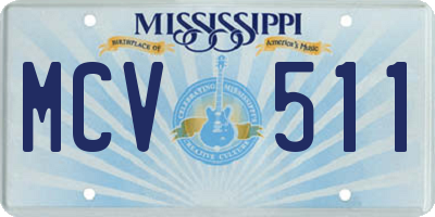 MS license plate MCV511