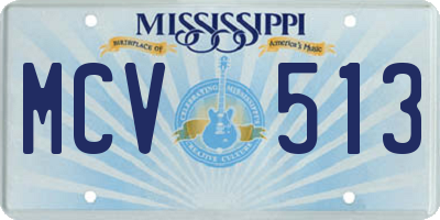 MS license plate MCV513