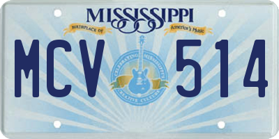 MS license plate MCV514
