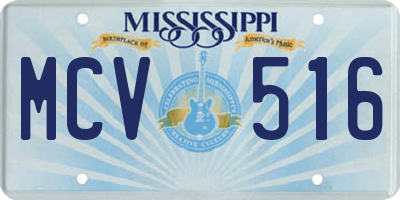 MS license plate MCV516