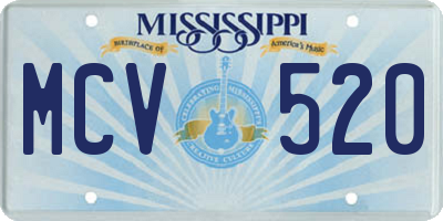 MS license plate MCV520