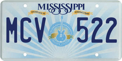 MS license plate MCV522