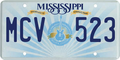 MS license plate MCV523