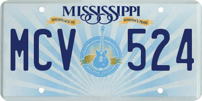MS license plate MCV524