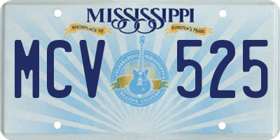 MS license plate MCV525