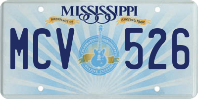 MS license plate MCV526