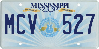 MS license plate MCV527