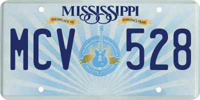 MS license plate MCV528