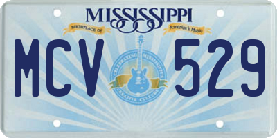 MS license plate MCV529