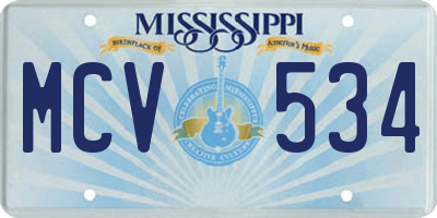 MS license plate MCV534
