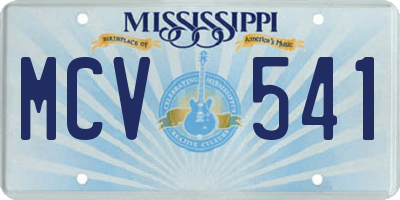 MS license plate MCV541