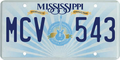 MS license plate MCV543