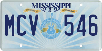 MS license plate MCV546