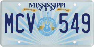 MS license plate MCV549