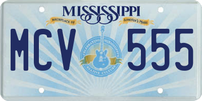 MS license plate MCV555