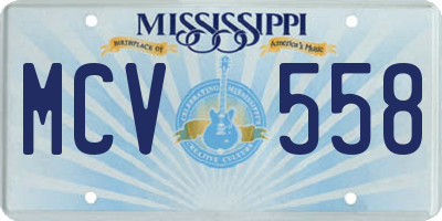 MS license plate MCV558