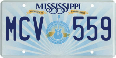 MS license plate MCV559