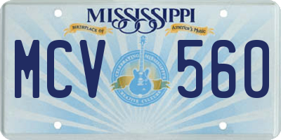 MS license plate MCV560