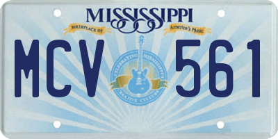MS license plate MCV561