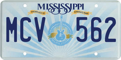 MS license plate MCV562