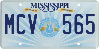 MS license plate MCV565