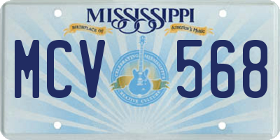MS license plate MCV568
