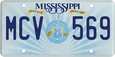 MS license plate MCV569