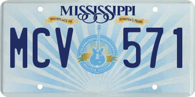 MS license plate MCV571