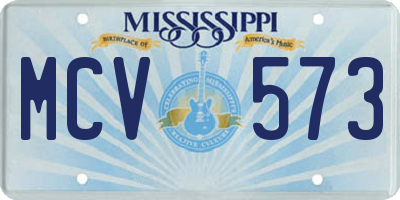 MS license plate MCV573