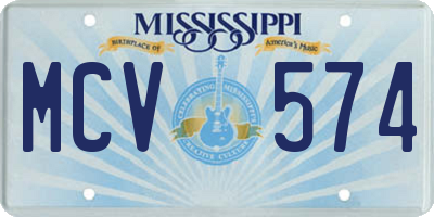 MS license plate MCV574