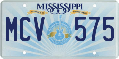 MS license plate MCV575