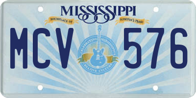MS license plate MCV576