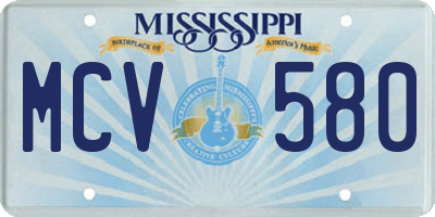 MS license plate MCV580