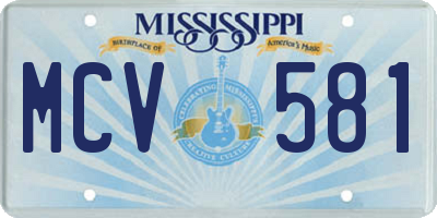 MS license plate MCV581