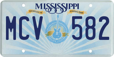 MS license plate MCV582
