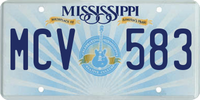 MS license plate MCV583