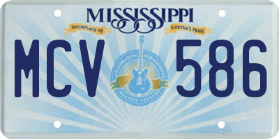 MS license plate MCV586