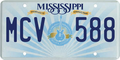 MS license plate MCV588