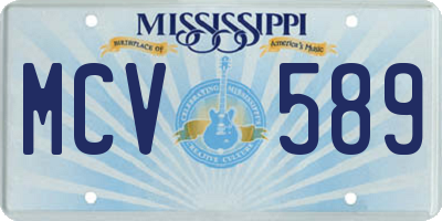 MS license plate MCV589